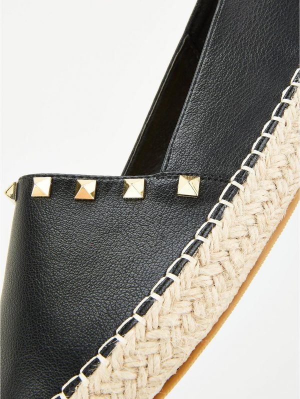special sale studded flat espadrille black 5f45f09e2e775
