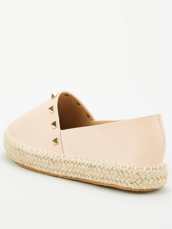 special sale studded flat espadrille nude 5f45f1071ac0f
