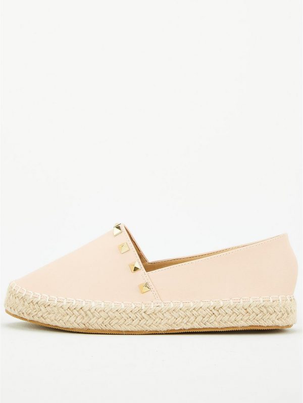 special sale studded flat espadrille nude 5f45f10a37998