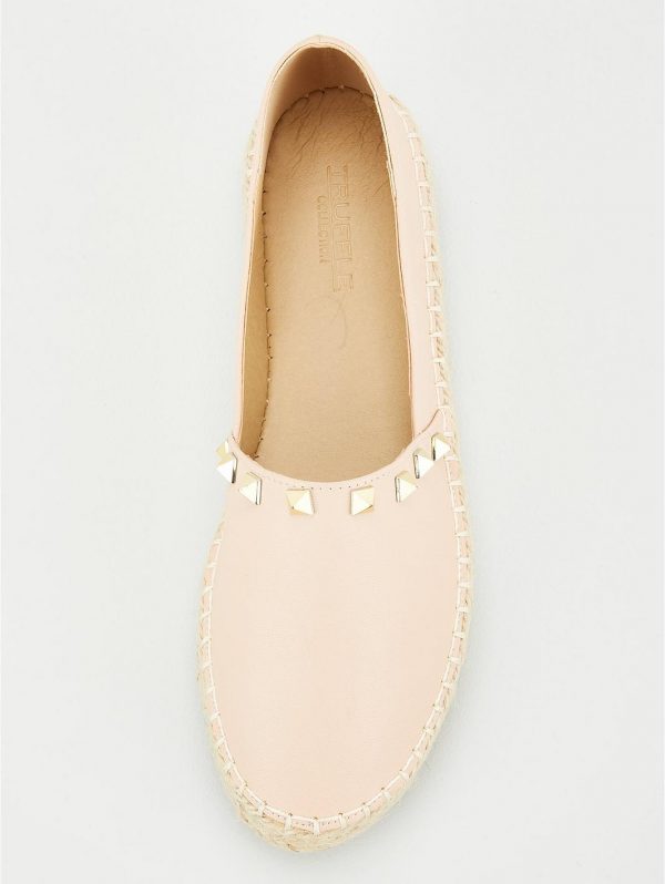 special sale studded flat espadrille nude 5f45f10cde3d6