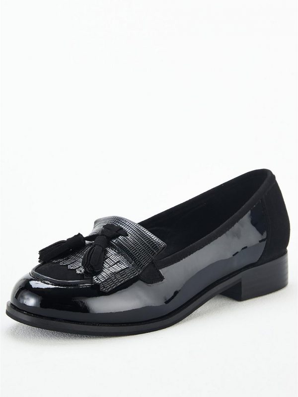 special sale wide fit moe tassel loafers black 5f3e088b1122b