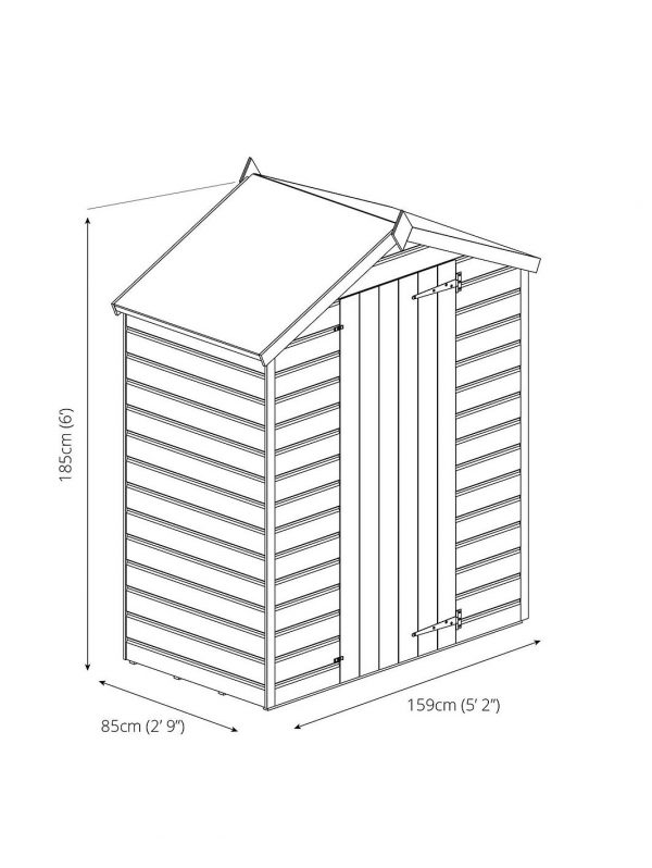 buy 5 x 3ft great value windowless overlap reverse apex starter shed 5f55c87f0babe