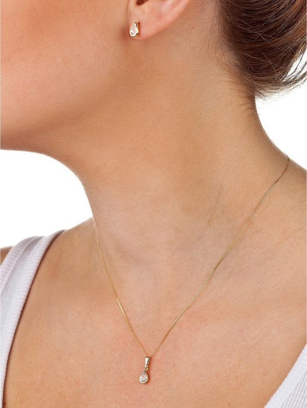 buy 9 carat yellow gold pear shaped earring and pendant birthstone set 5f5f9aa975098