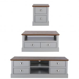 buy crawford 3 piece package tv unit coffee table and lamp table grey dark oak effect 5f5b03336e6ff