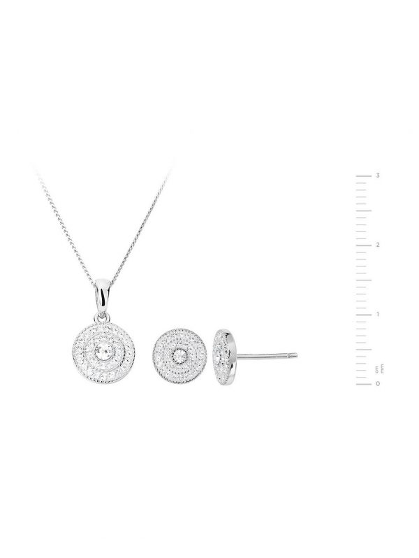 buy evoke sterling silver swarovski crystal cluster stud earrings pendant and watch gift set 5f57b2023f4e9