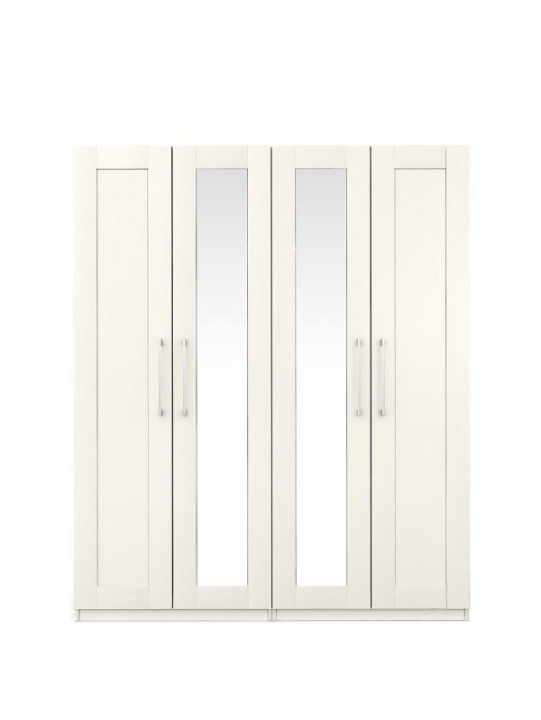 buy frodsham part assembled 4 door mirrored wardrobe 5f51b963b8140