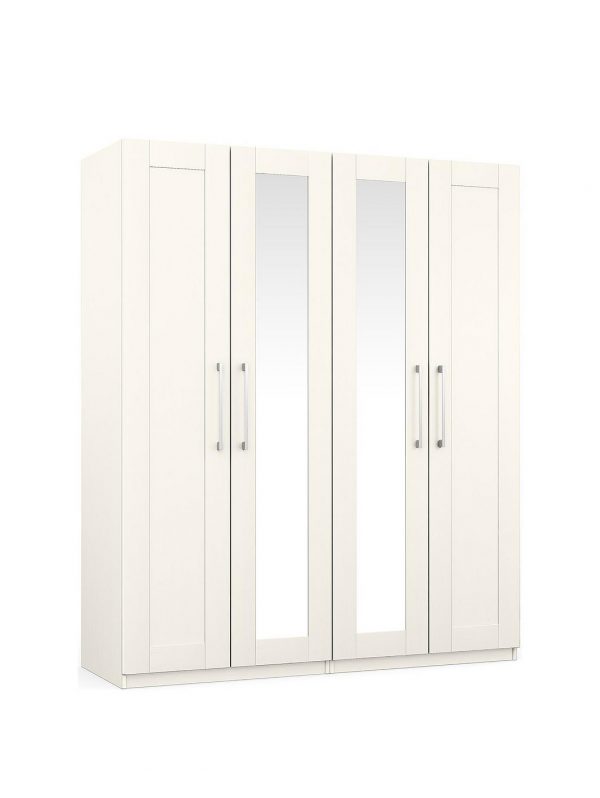 buy frodsham part assembled 4 door mirrored wardrobe 5f51b9650d83b