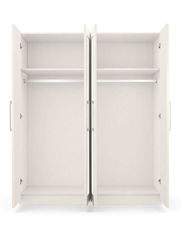 buy frodsham part assembled 4 door mirrored wardrobe 5f51b965b4cd1
