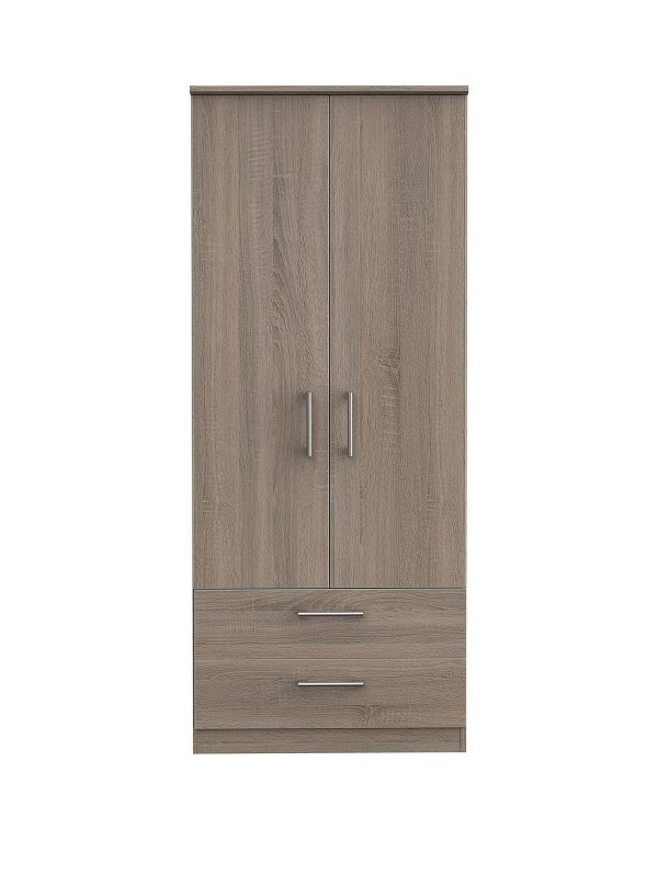 buy halton ready assembled 2 drawer 2 door wardrobe 5f62dc649d6f5