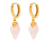 buy healing stone huggie hoops rose quartz pink 5f5904afdf7d0