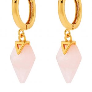 buy healing stone huggie hoops rose quartz pink 5f5904bdefe19