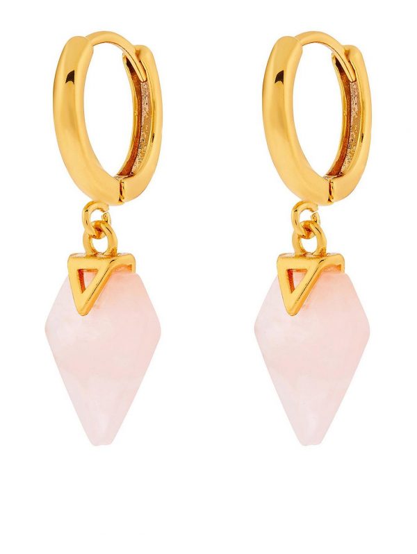 buy healing stone huggie hoops rose quartz pink 5f5904bdefe19