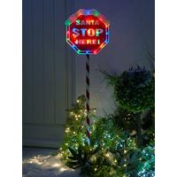 buy indoor outdoor 110 cm santa stop here sign with multi coloured lights 5f51d442851e5