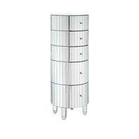 buy phoebe round 5 drawer mirrored chest 5f62de3e79876