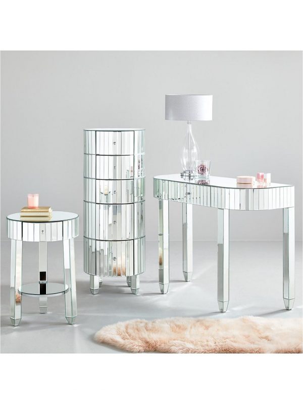 buy phoebe round 5 drawer mirrored chest 5f62de4caa08f