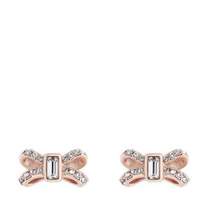 buy sabla crystal sparkle bow stud earring rose gold 5f511c7237a46
