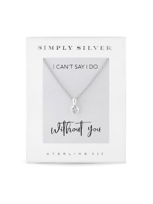 buy simply silver cubic zirconia besel set round pendant in gift box 5f60ecb577daf