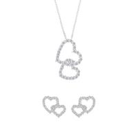 buy sterling silver cubic zirconia heart stud earrings and pendant set 5f60ec69a70b8