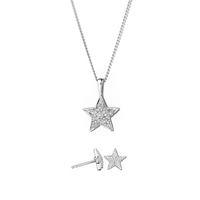 buy sterling silver diamond set star stud earrings and pendant necklace 5f5e49c414740