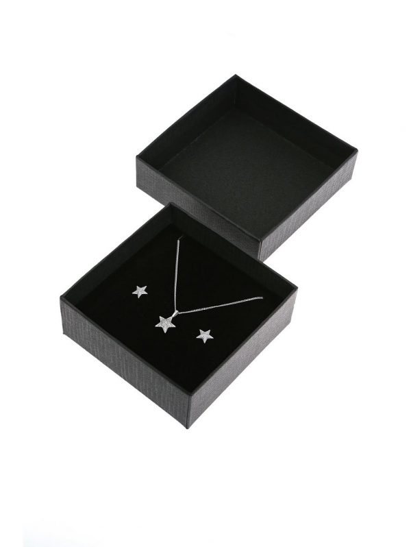 buy sterling silver diamond set star stud earrings and pendant necklace 5f5e49db8ccfc