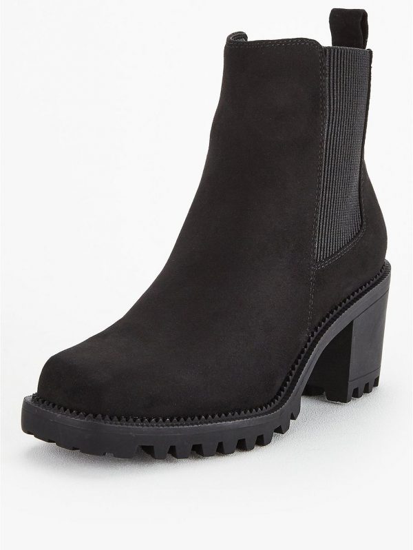special sale flint cleat sole heeled chelsea boots black 5f59b87bd66e3